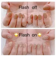 ✨キラキアフラッシュネイル✨新規様ソフトジジェルオフ無料　2色選び(スト一ン 6粒まで付け、整爪·ドライケア込)