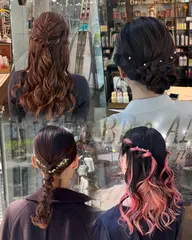 パールお飾り+ラメスプレー無料♪ヘアセット💞