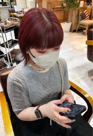 💎ミニモ限定💎前髪インナー【SNSで話題】“傷まない“ケアブリーチ+ツヤ髪カラー