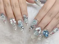 【長さだし】チップスカルプ+人気のワンホン持ち込みやり放題10本までデザイン16980 【ケア込み】