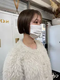 ブリーチなしダブルカラー＋前髪カット🩵