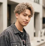 メンズ限定 【ケアパーマ(ブリーチ毛OK)+カット+1stepトリートメント】