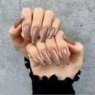 【チップ長さ出し】ワンカラー+大パーツ2個