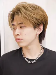 メンズカットなしブリーチカラー 【ミルクティーベージュ/ブロンドヘア/ホワイトカラー】 ¥8000