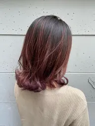 前髪カット＋アディクシーカラー＋トリートメント