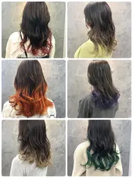 カット ＋グラデーションカラーブリーチ（ケアブリーチ使用）＋オンヘアカラー＋【link】2ステップTR¥15400