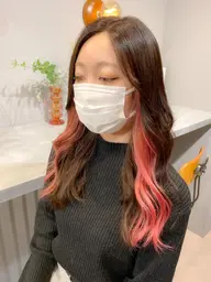 🌺イヤリングカラー（部分ブリーチ＋カラー）