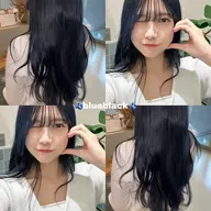 【韓国っぽい透明感💙】ブルーブラックカラー＋艶トリートメント（垢抜けたい黒髪派さんに）💙