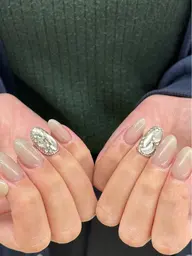 【ハンド】ワンカラー➕一本埋めつくしネイル(マグネットに変更➕1100 ❣️)