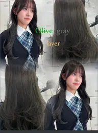 【❄️赤み消しカラー❄️】透明感オリーブ🫒ワンカラー＋似合わせcut＋外部補修トリートメント