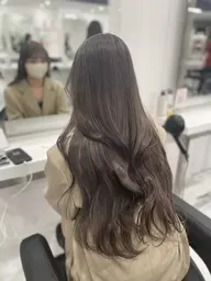 【透明感グレージュならこれ】ブリーチなしダブルカラー＋オリジナルトリートメント　　　ミニモ学割対象