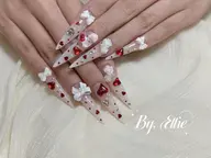 🉐チップ長さ出し10本⭐️デザイン6本まで&パーツつけ放題🎀初回オフ無料