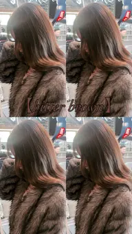 カット×ブリーチなしダブルカラー（透明感/ハイトーン/インナーカラー/ハイライト）