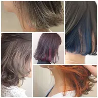 【インナーカラー】#イヤリングカラー(*⃙⃘ˊ꒳ˋ*⃙)⚠️このクーポンは髪の毛の内側のみですっっ⚠️トリートメント付