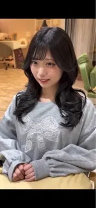 前髪、顔まわりカット＋コテ巻きセット