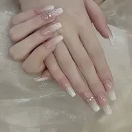 【ジェルOFF無料】💗チップ長さ出し★ カラーグラデーション＋パーツ2個