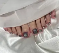 【ケア×オフ込み】【モニター限定】選べるジェルネイル🩷マグネット/フラッシュ＜フットネイル＞