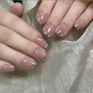 ガラスフレンチ✨🩵パーツ2個付き【オフケア込み】