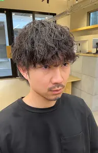 カット+波巻きパーマ