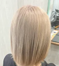 カット✂️+全体ブリーチ🟡+オーガニックカラー🟩【オープン記念🌱‬‪】