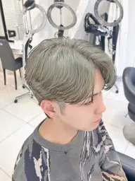 【👑ハイトーン👑】メンズカット＋ケアブリーチ+カラー＋ダメージ補修トリートメント