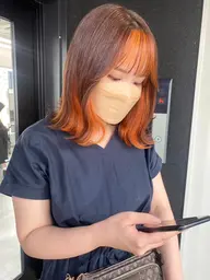 《🤎全員通常メニュー🤎》ダブルカラーorインナーカラー　ケアブリーチ使用！暖色◎寒色◎