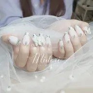 カラー✨ガラス✨ミラーフレンチネイル✨ジェルオフ無料サービス✨パーツ2個付✨🌸