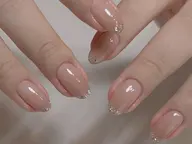 自爪オフ込み♡【ちょい足しフレンチ】エレガント系ワンカラー先端ライン