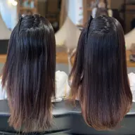 【自然な縮毛矯正（全体）】＋【髪質改善トリートメント】カット無し