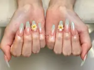 ネイルチップ長さだし10本➕パーツ2個➕ワンカラー