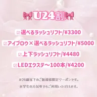【U24限定】美眉スタイリング×選べるラッシュリフト(ラッシュリフトorパリジェンヌ)⭐︎束感コーティング付き