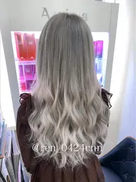 【🌺ハイトーン🌺】💓うる艶ブリーチ＋カラー＋最高級人毛シールエクステ70本＋内部補修トリートメント