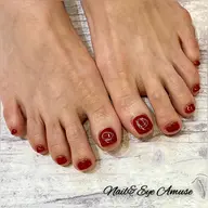 【フットジェル】親指のみデザインワンカラー👣フットバス、オフケア込み(スカルプ、ハードジェルのオフはNG)