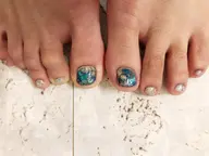 【ご新規様限定価格】フットネイル☆ストーンやパーツ、手書きアートもやり放題の定額メニュー