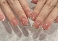 （オフ有り）ミラーフレンチ＋ベース色付け🪞💅