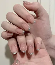 （ベースカラー付き）✨✨ガラスフレンチ➕長だし10本