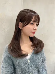 前髪・顔まわりカット➕透明感カラー🤍