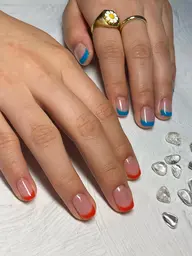 💅5種類から選べるフレンチ＋ラメライン【オフなしの方はこちら】甘皮ケア無料✨