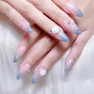 ❤️‍🔥🫧韓国風ネイル2本アート+スートン20個つけ
