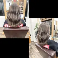 💖デザインカット＋艶カラー＋コテ巻き仕上げ💖