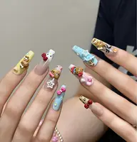 長さ出し+パーツ、ストーン乗せ放題