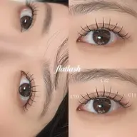 人気No3【メイクの時短に/似合わせ】フラットラッシュ100本+コーティング付き