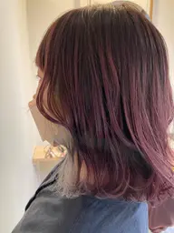 【おすすめデザインカラーコース】カット+イヤリングカラー+全体カラー+2種トリートメント