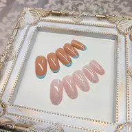 ワンカラー自爪オフ込(ラメグラデーション、細フレンチ)