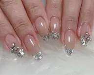 ガラスフレンチ・パーツ２個付き(ジェルオフケア込み)