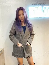 おしゃれ派手カラー🔥🔥ハイブリーチ＋カラー+トリートメント(ブリーチ込み)