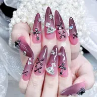 【Hand初回オフ無料】スカルプ長さだし持ち込みデザイン18980(ゴテゴテデザイン、量產地雷推し)