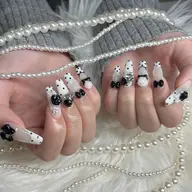 長さ出し10本120分アートパーツつけ放題✨🤍🩵ロングスーパーロング🙆🏻♀️