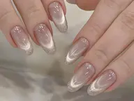 指先キラキラ★ダブルフレンチネイル