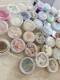 （hand）キラキラgel design　クリアベースにラメやホロ、ホイルなどでうるキラnail＊